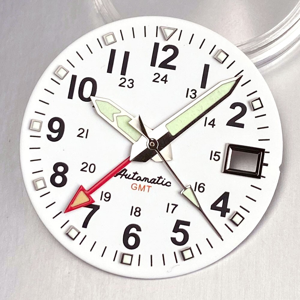 29mm NH34A Black or White Watch Dial for NH34A Movement for GMT Automatic watch