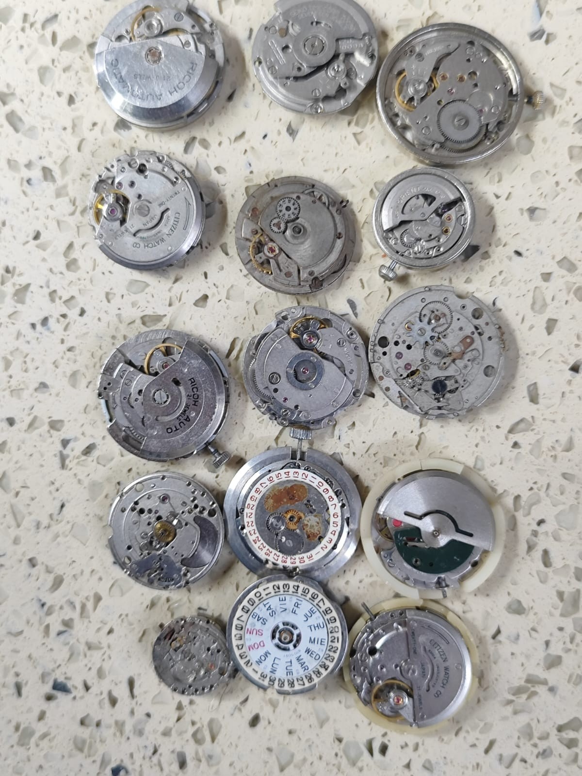 Swiss &Japan Vintage Automatic Wristwatch Movements iot 15 movements For parts
