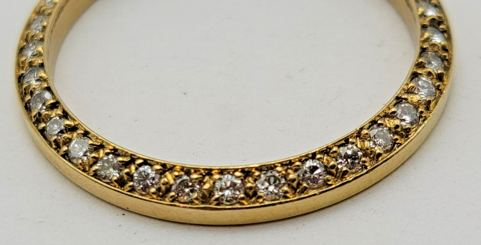 Custom Solid 18K Yellow Gold 26mm 0.6TCW Diamond Bezel fits Rolex Models 3.4g