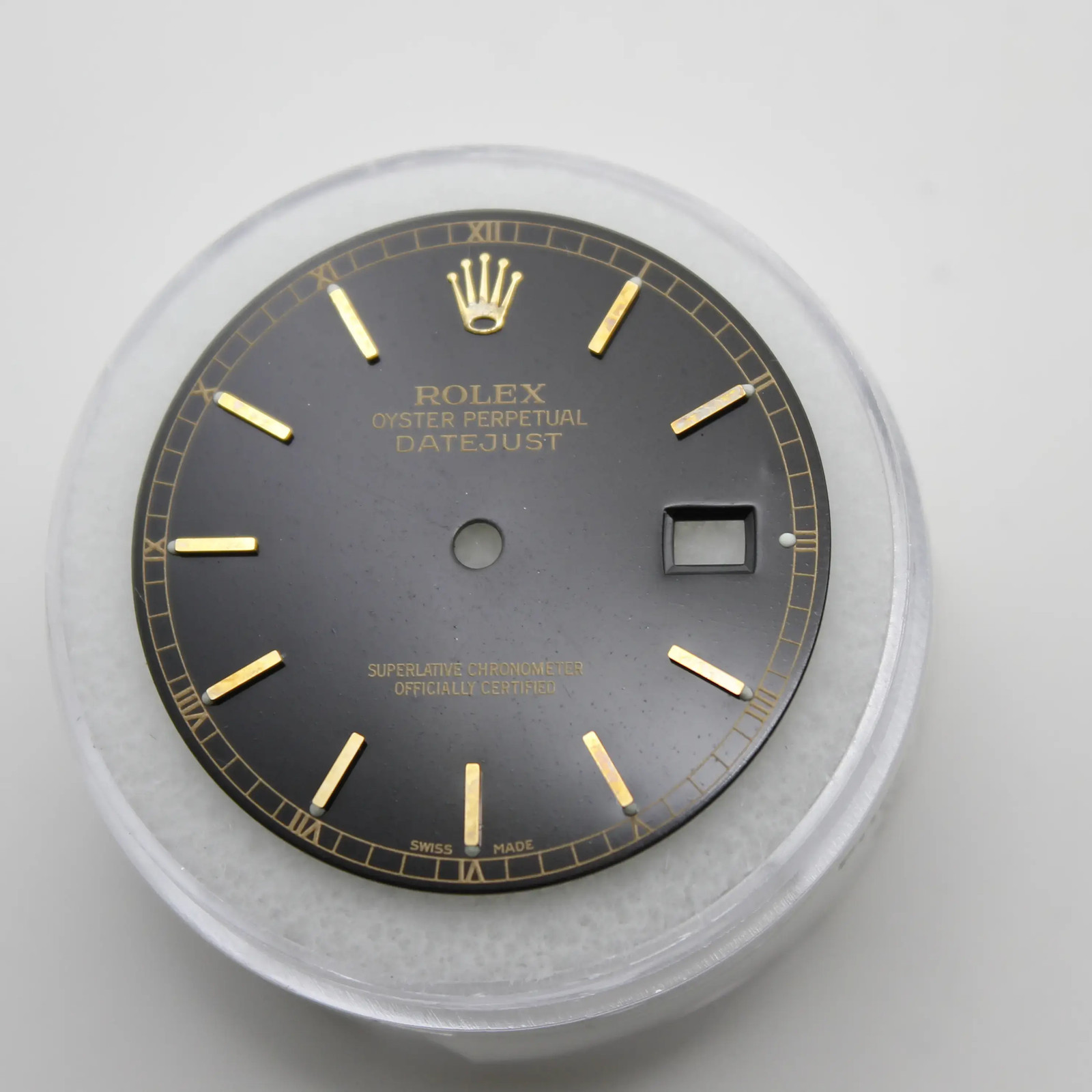 Rolex DateJust 36mm Black Gold Indices 16013 16233 Watch Dial