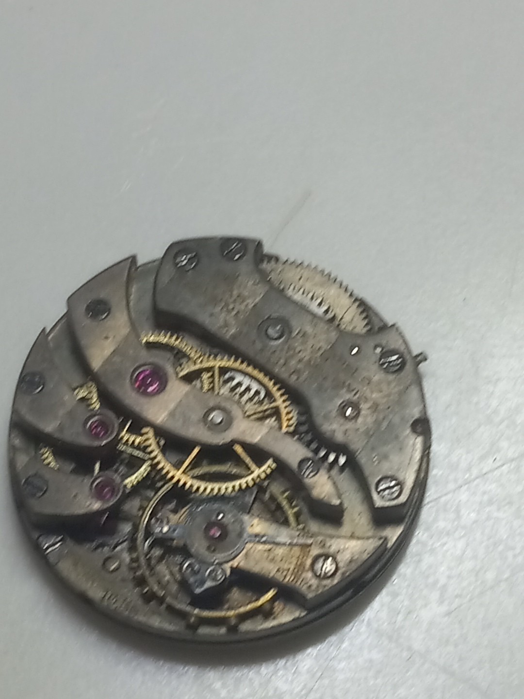 Vintage 1916 Longines 15 jewels 3 adj. movement & dial for part As Is # 3445955