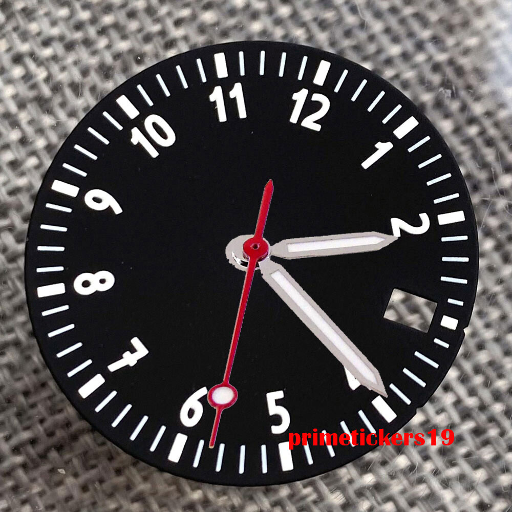 Luminous 29mm Watch Dial Face Date Window with Hands Fit NH35 Automatic Movement