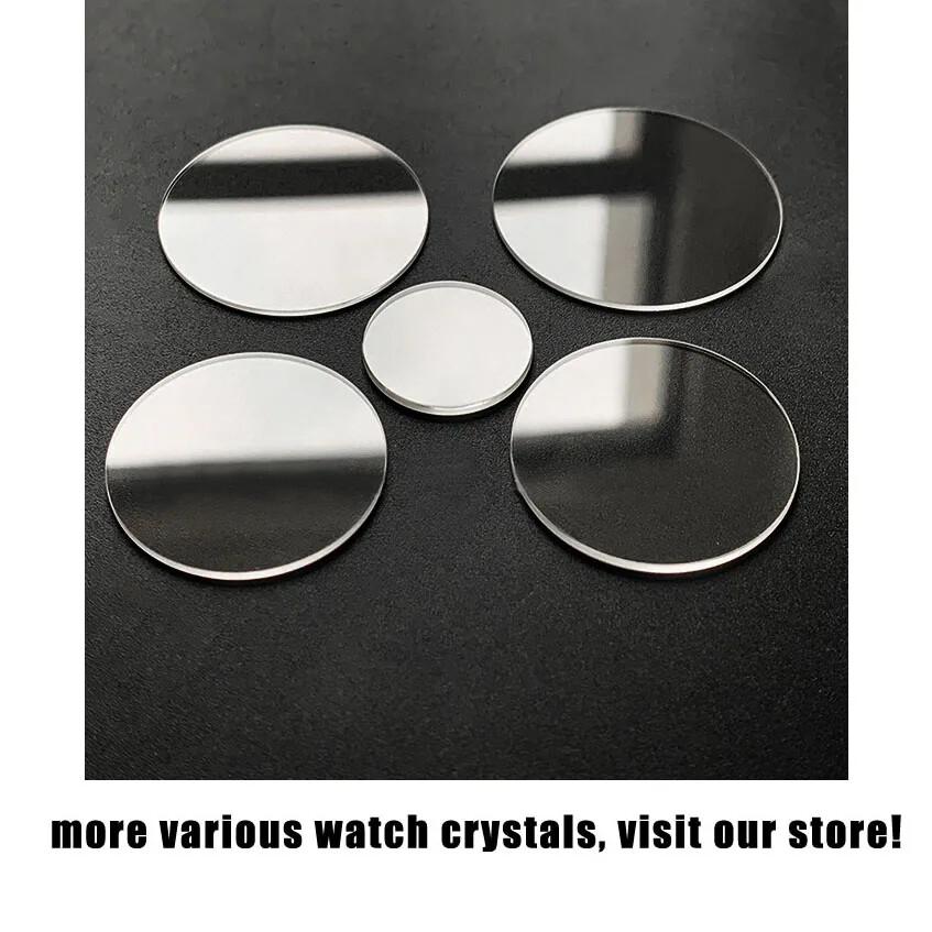2PCS 1mm Round Watch Glass Crystal 16 to 40mm Flat Watch Lens Mirror Repair Tool