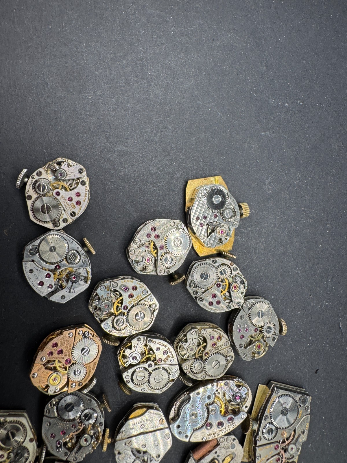 Vintage Rare Lot of 33 Automatic Movements Waltham Benrus Westfield Clinton