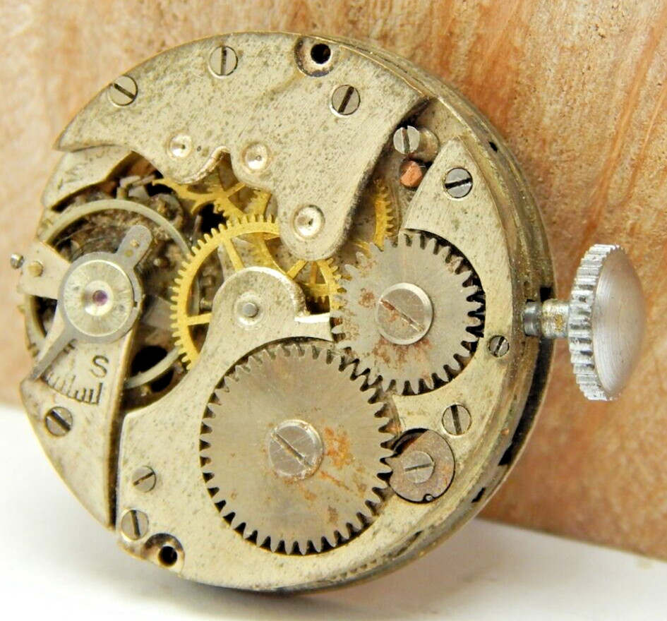 Vintage Citizen Japanese military WWII wrist watch movement with dial & crown