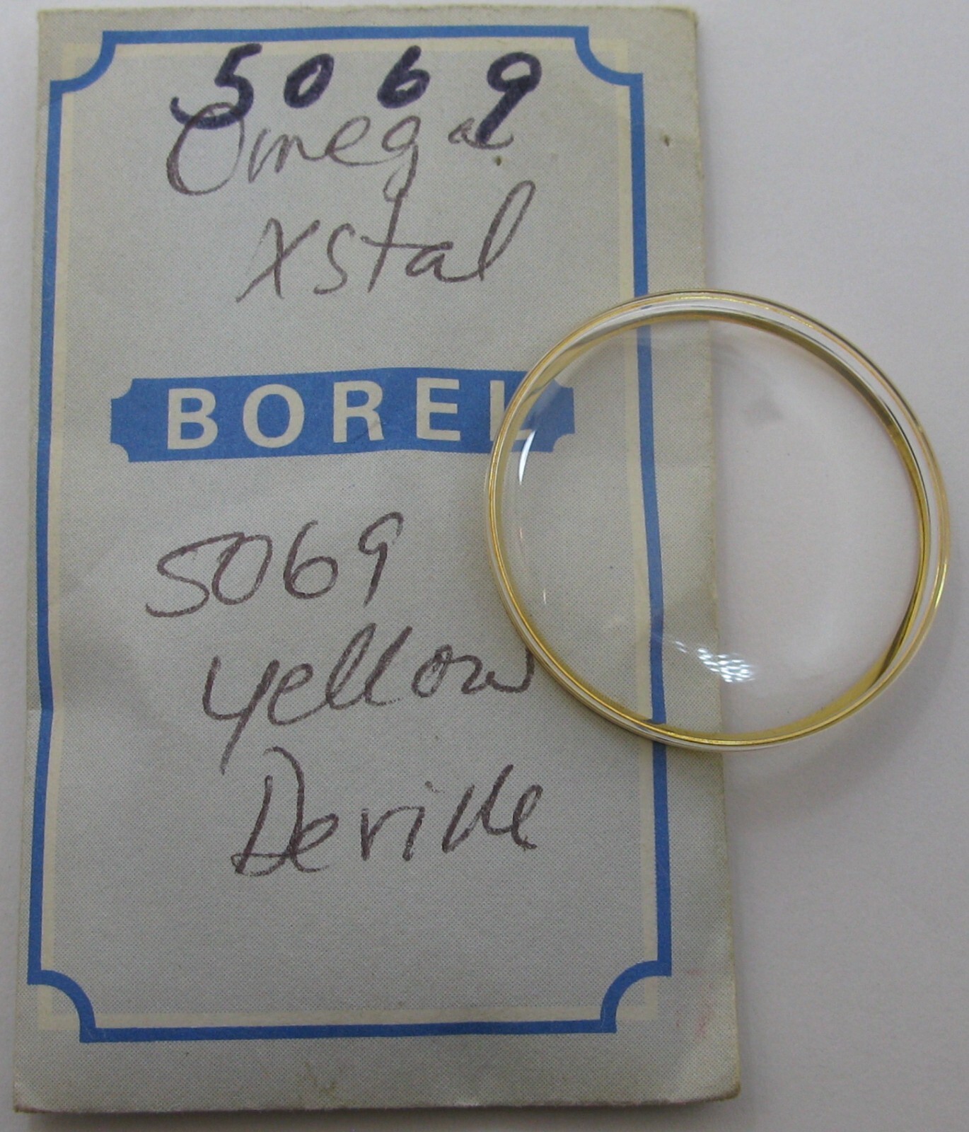 Omega Watch Crystal / Acrylic 5069 28.9 mm yellow / gold tension ring