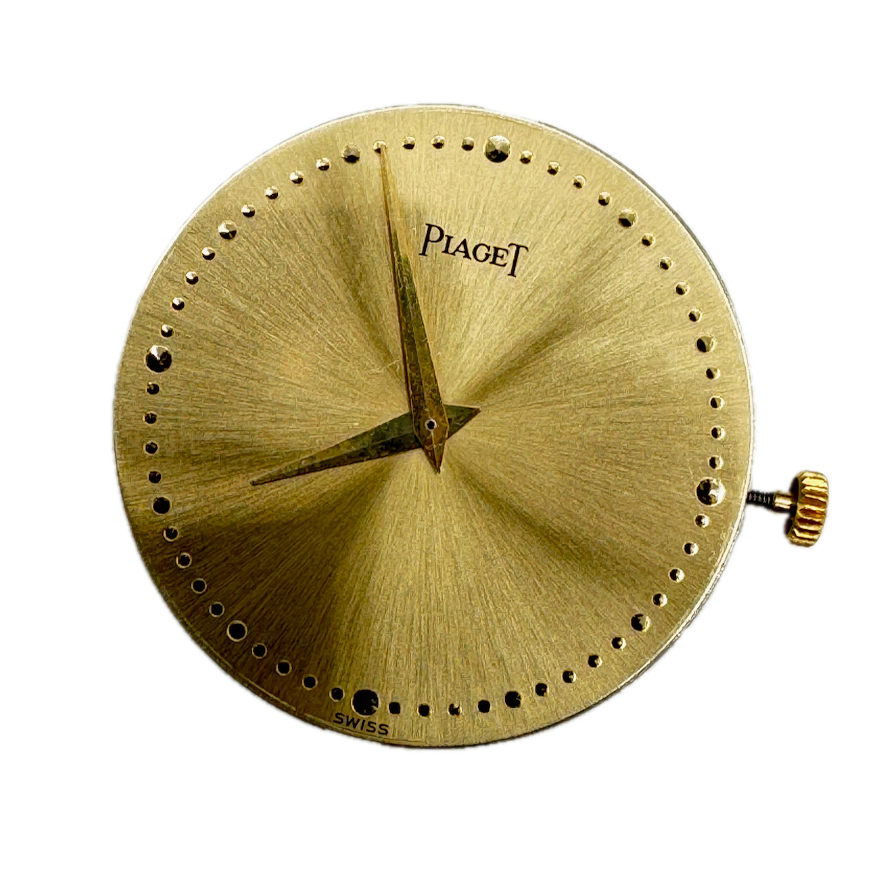 Vintage 16mm Piaget Champagne Sunburst 10J Quartz Wristwatch Movement 8P2 Swiss
