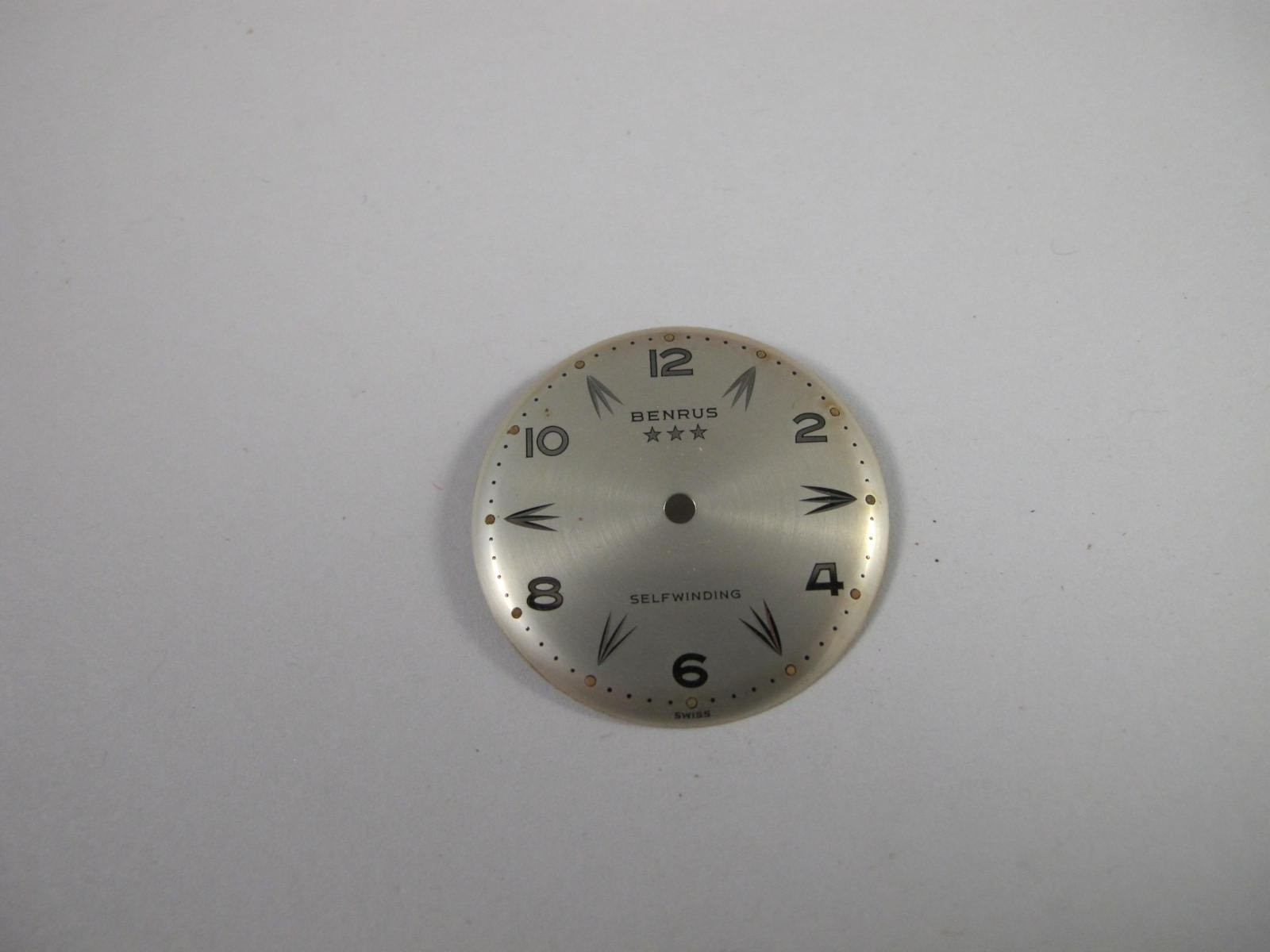 BENRUS MENS VINTAGE SELF WINDING OLD STOCK WATCH DIAL 27.45MM WILD MARKERS