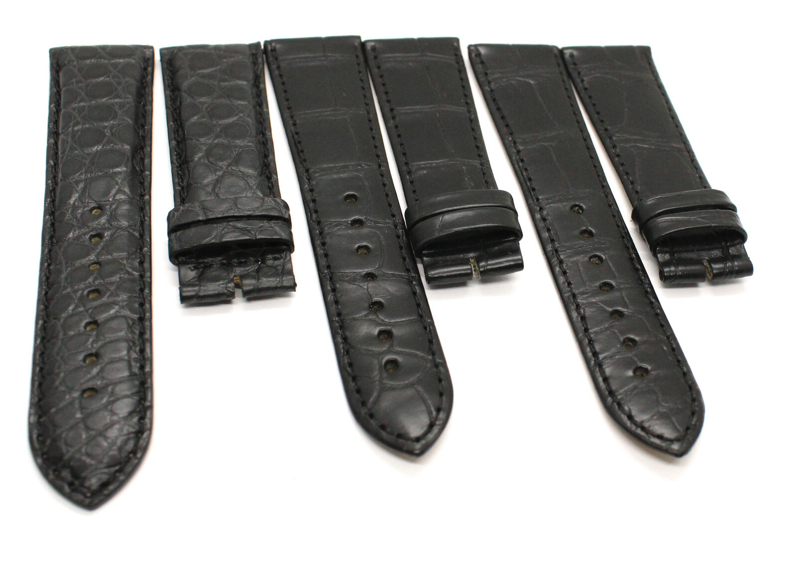 New Genuine Alligator Leather Band Black Color 22 mm x 20 or 18 mm Strap