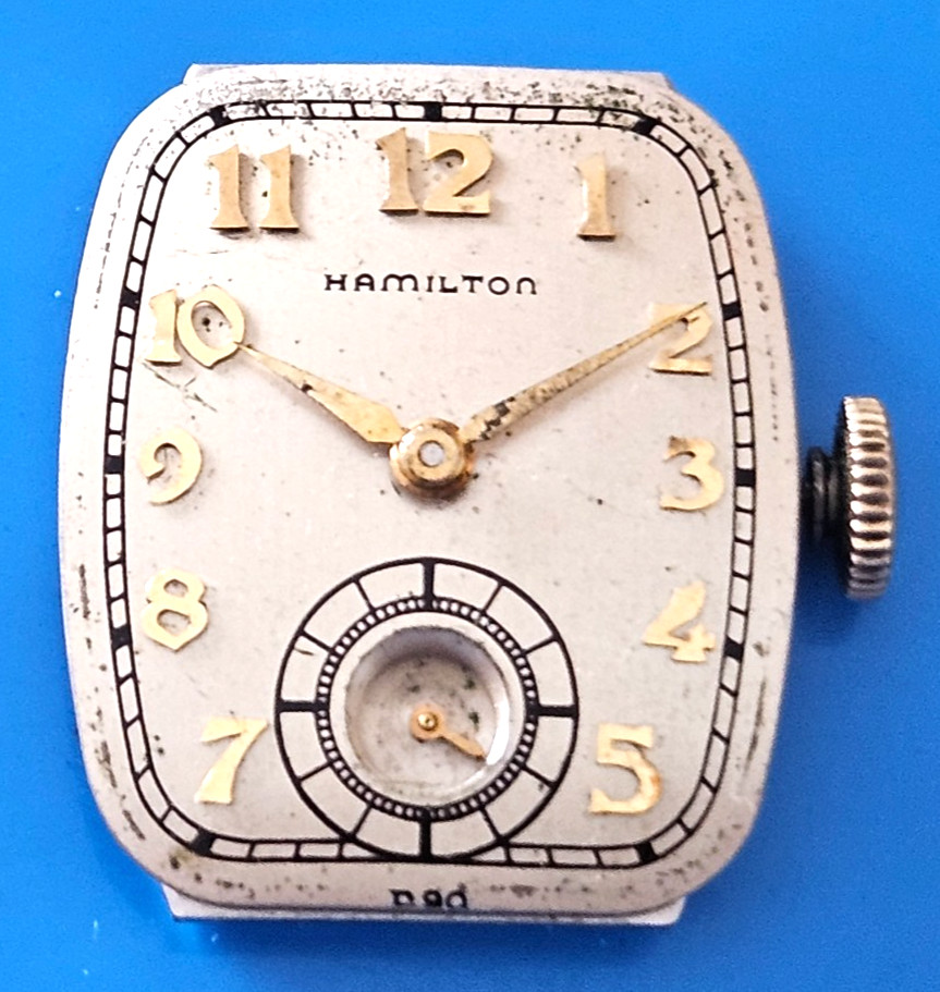 HAMILTON 982 19J Watch Movement (REMOVED FROM GOLD CASE) lot76