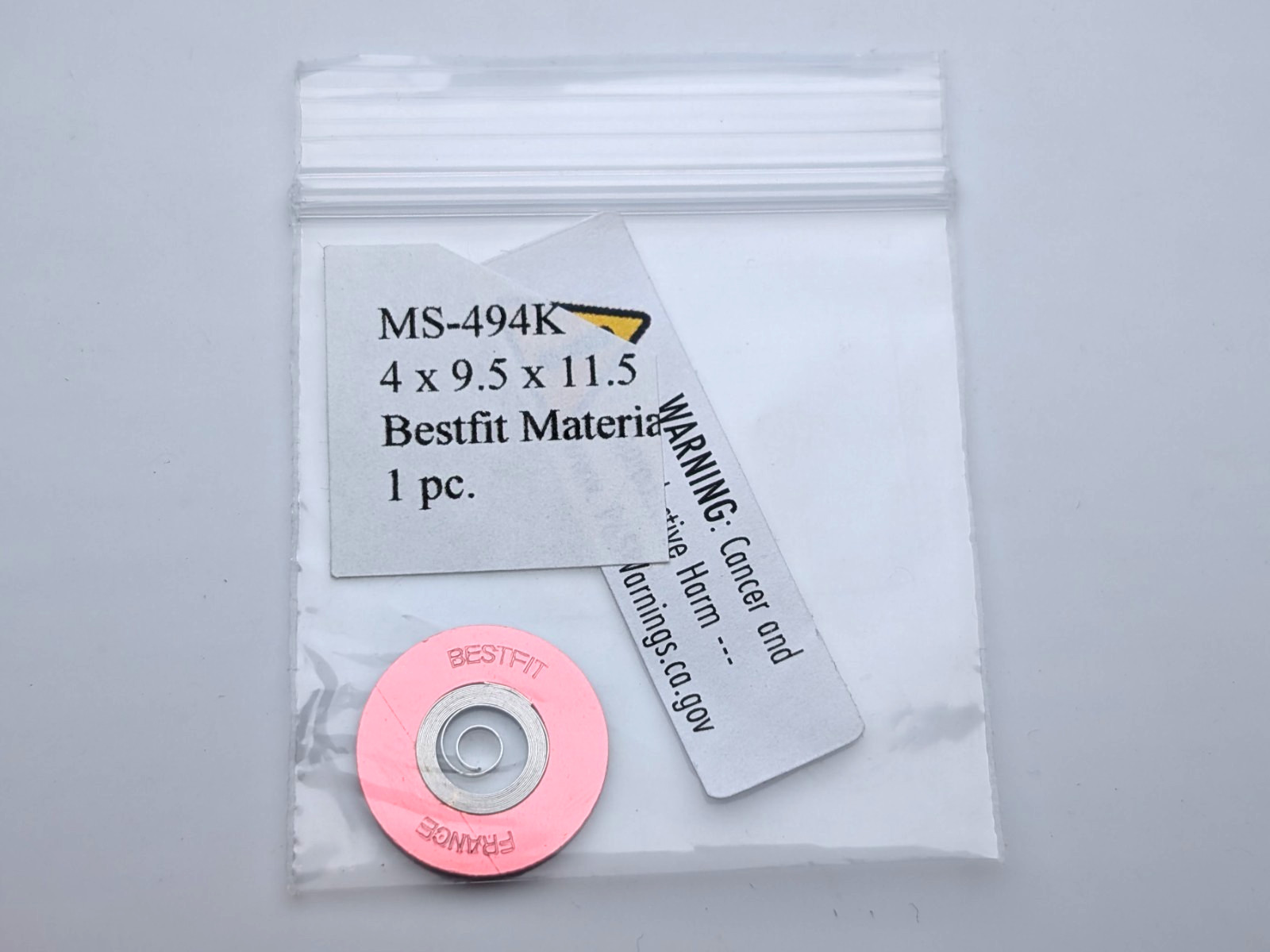 MS-494K Swiss Bridle Mainspring, 4 x 9.5 x 11.5 / 1.30 x 0.12 x 292, Alloy, NOS