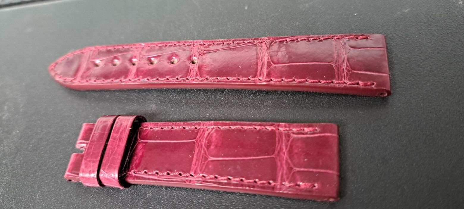 Genuine NEW Chopard Wrist Watch Band, SHORT, 18/16mm Alligator Burgundy, NEW