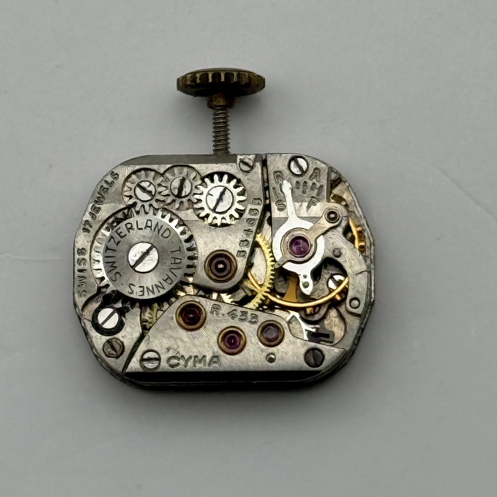 Cyma R433 Watch Movement Tavannes 17Jewels Swiss Manual Wind Parts Repair 11.3mm