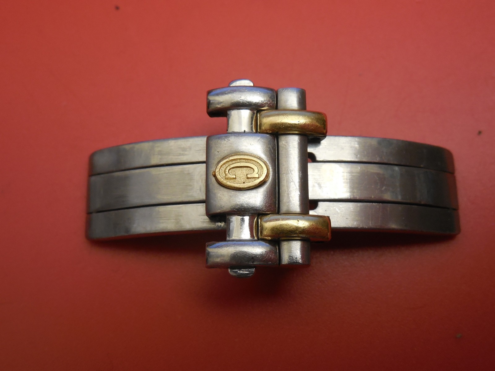 GENUINE CONCORD 18K / STEEL SARATOGA STRAP BAND BRACELET 18MM DEPLOYMENT BUCKLE