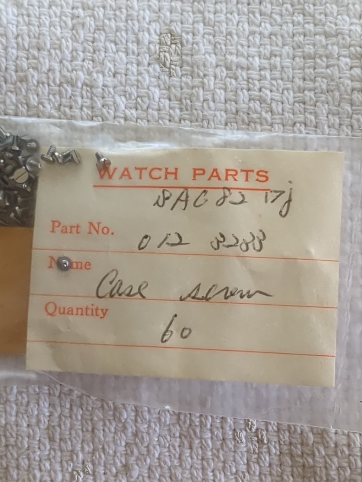 Seiko Sportsman 2 Case Screws Part Number 012-3233