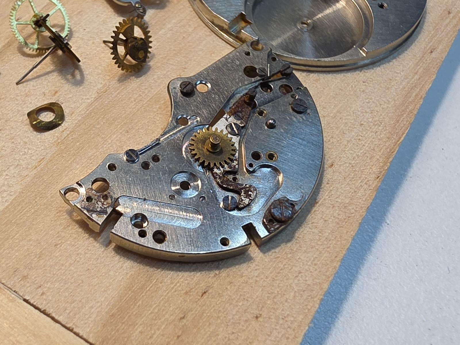 Lot Of Zodiac Cal 50/Landeron 248 Chrono Movement Parts-Balance Wheel, Bridges..