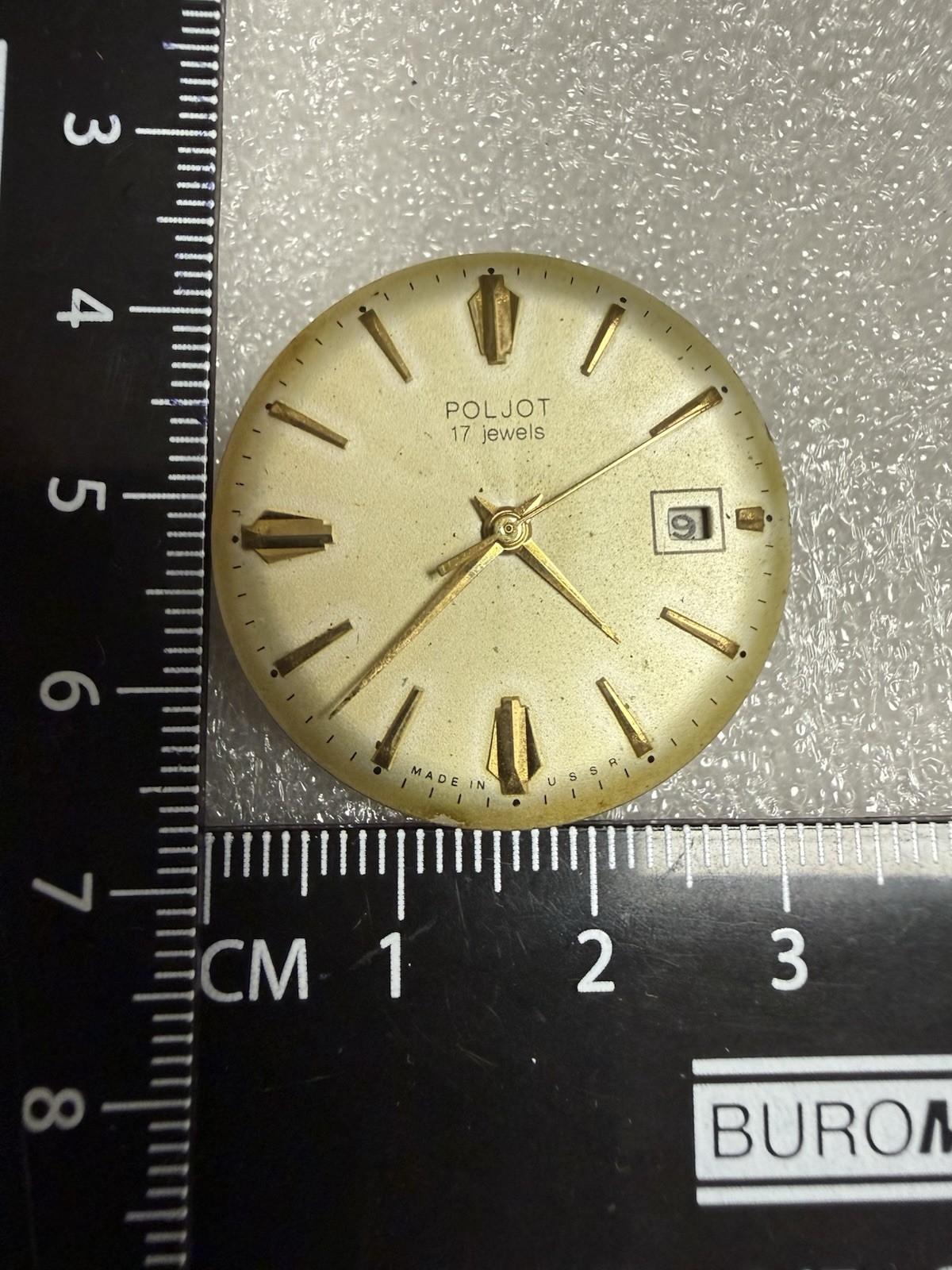 VINTAGE USSR Watch Movement POLJOT Cal. 2414 plus Dial. For Parts