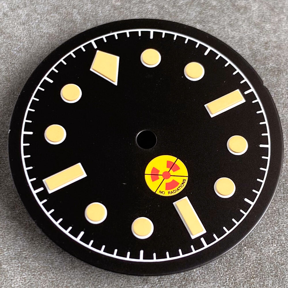 29mm Black Luminous Dial White Edge Hand Fit Fifty Fathoms Model NH35A NH36A