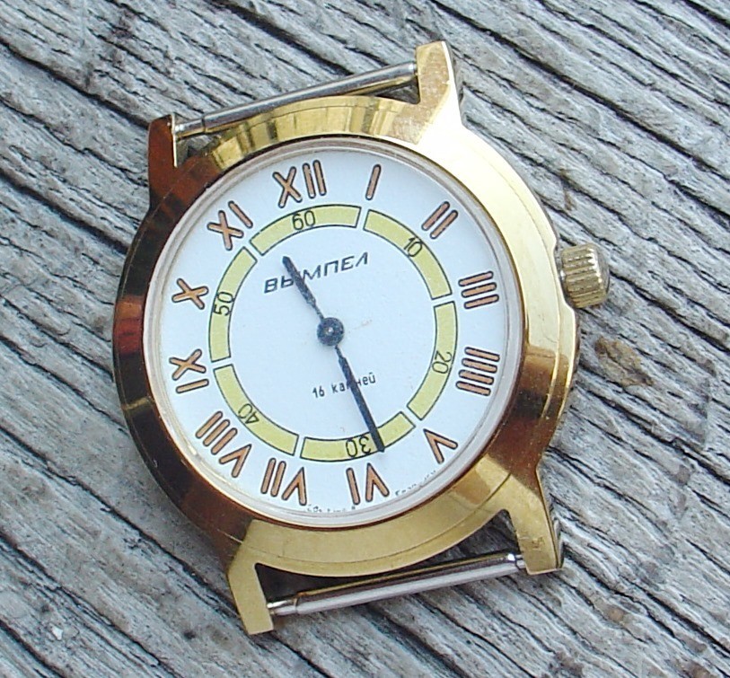 Vintage Dress watch Luch (Russia USSR) mens watch . BLACK DIAL.