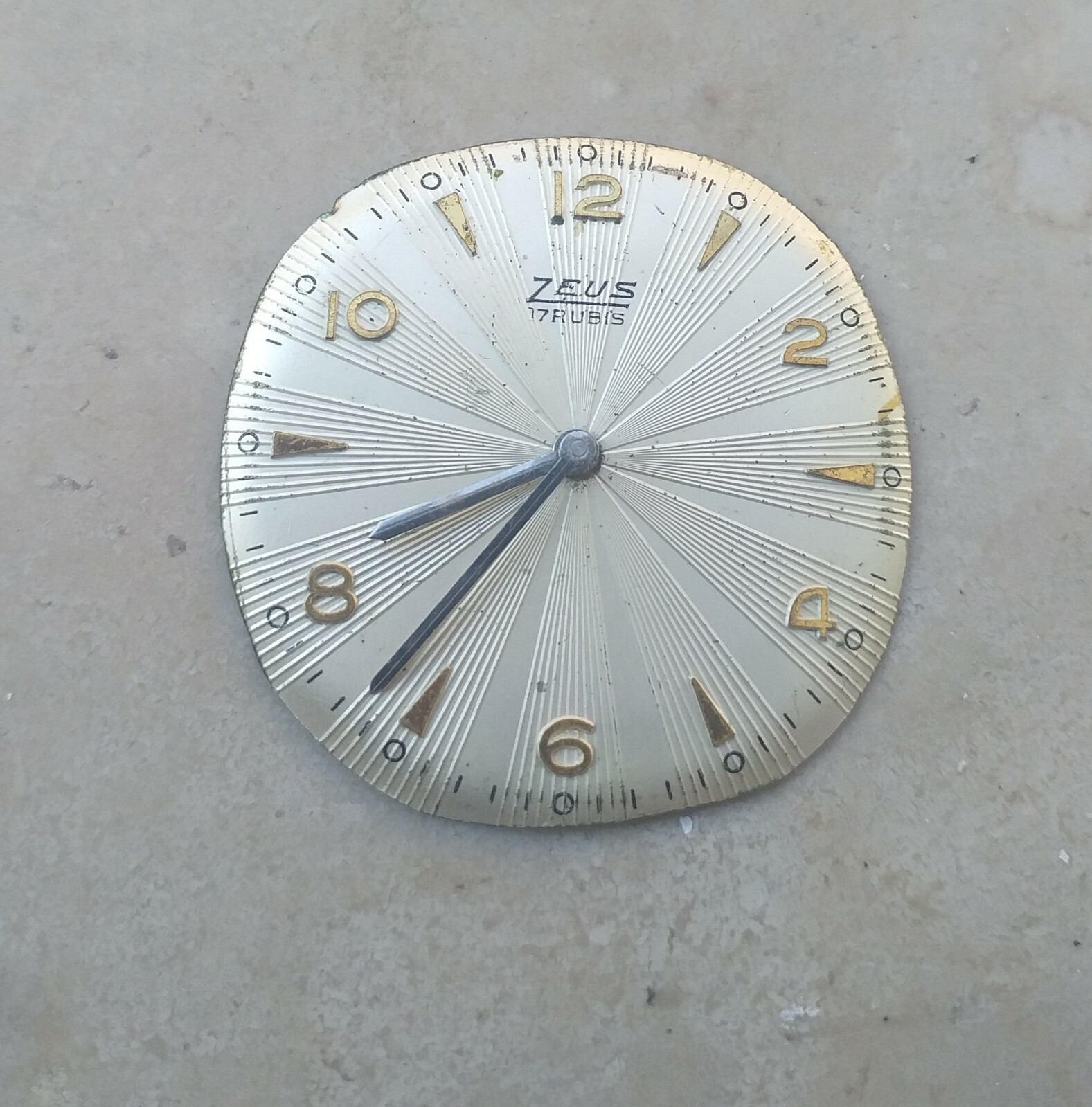 ZEUS QUADRANTE DIAL 17 RUBIS 30 mm Con Lancette Numeri Indici-Arabi dorati Used