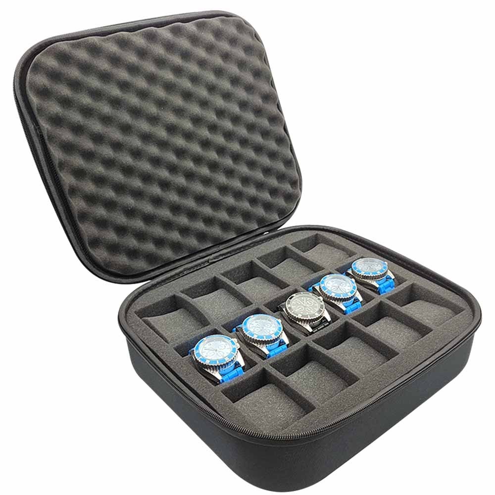 Watches Case Jewelry Storage Bag 15Slots Waterproof Travel Wristwatch Boxes Men