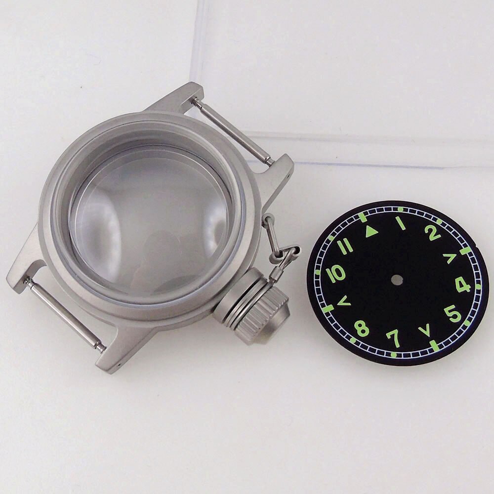 36mm Dive Watch Case Domed Sapphire Fit NH35 ETA2824 Sandblasted 200M Waterproof