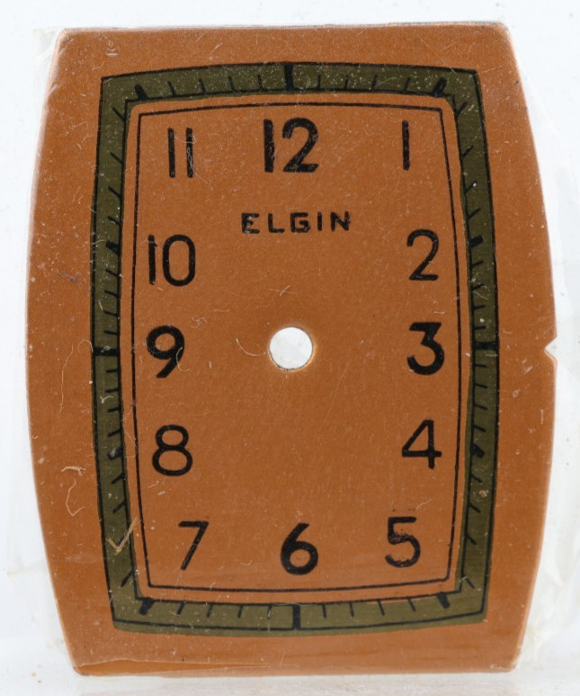 ELGIN ART DECO TANK NOS WRIST WATCH DIAL 20.3×24.97mm, SALMON (KX)