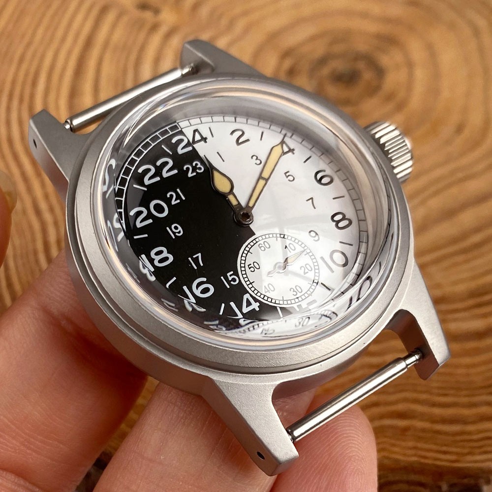29mm Black White Watch Dial 20ATM Diving Steel 36mm Watch Case For ST1701 Movt