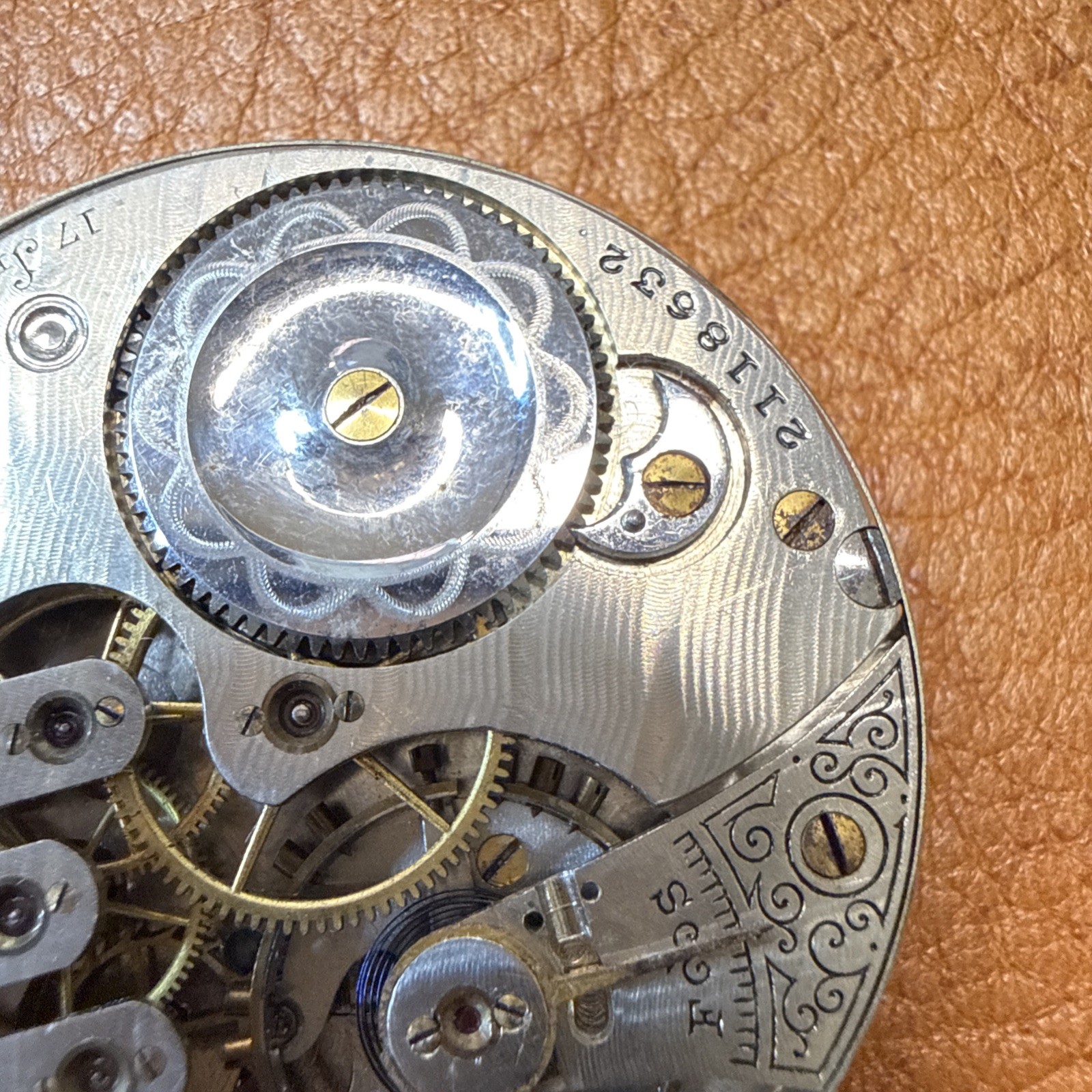 Illinois 17J Pocket Watch Movement For Parts Or Repairs Grade 184