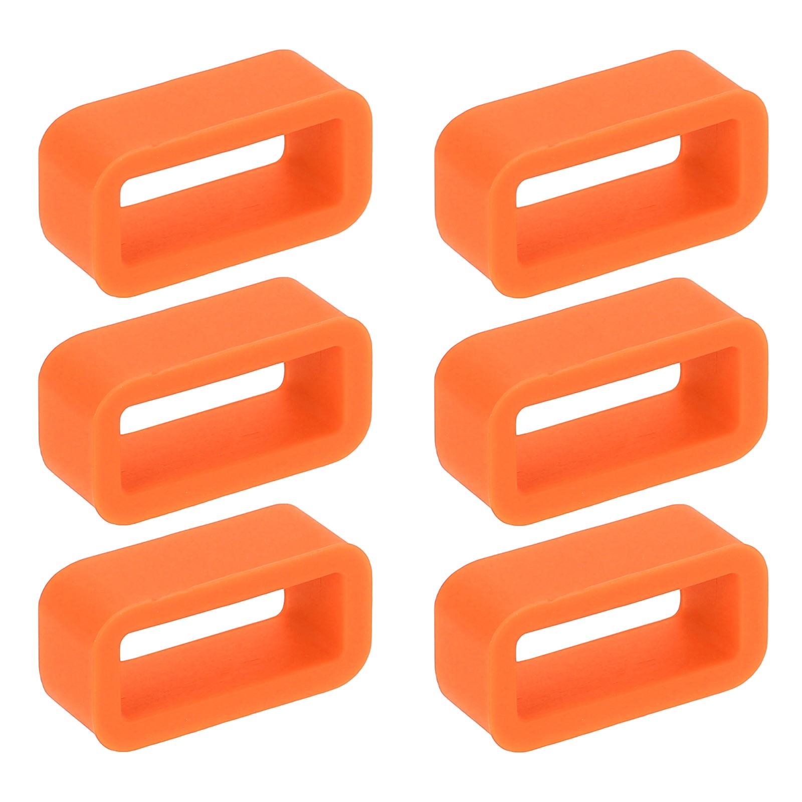 6pcs 12mm Silicone Watch Band for Watch Band Loop, Orange