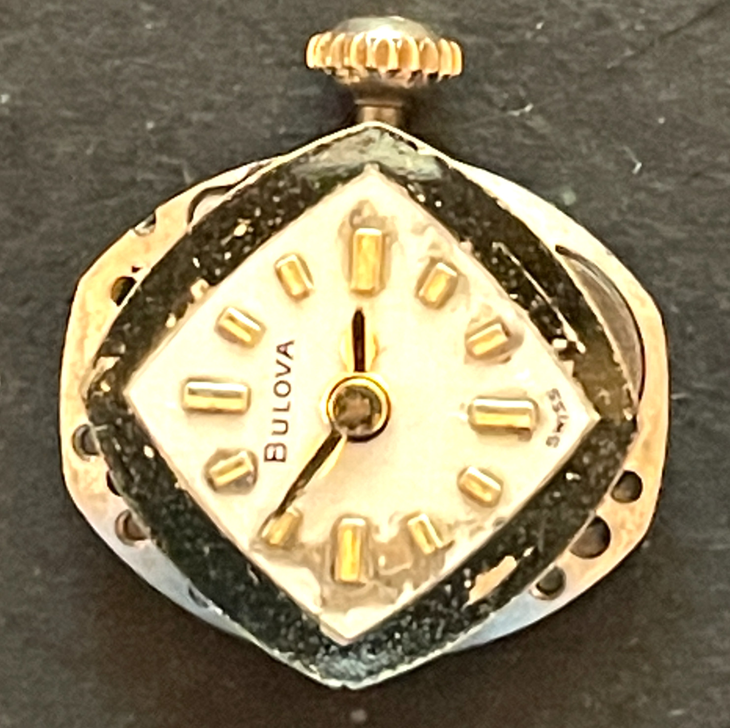 Vintage Bulova Cal 6AN Women’s Watch Movement Running Ticks Gold Dial USA
