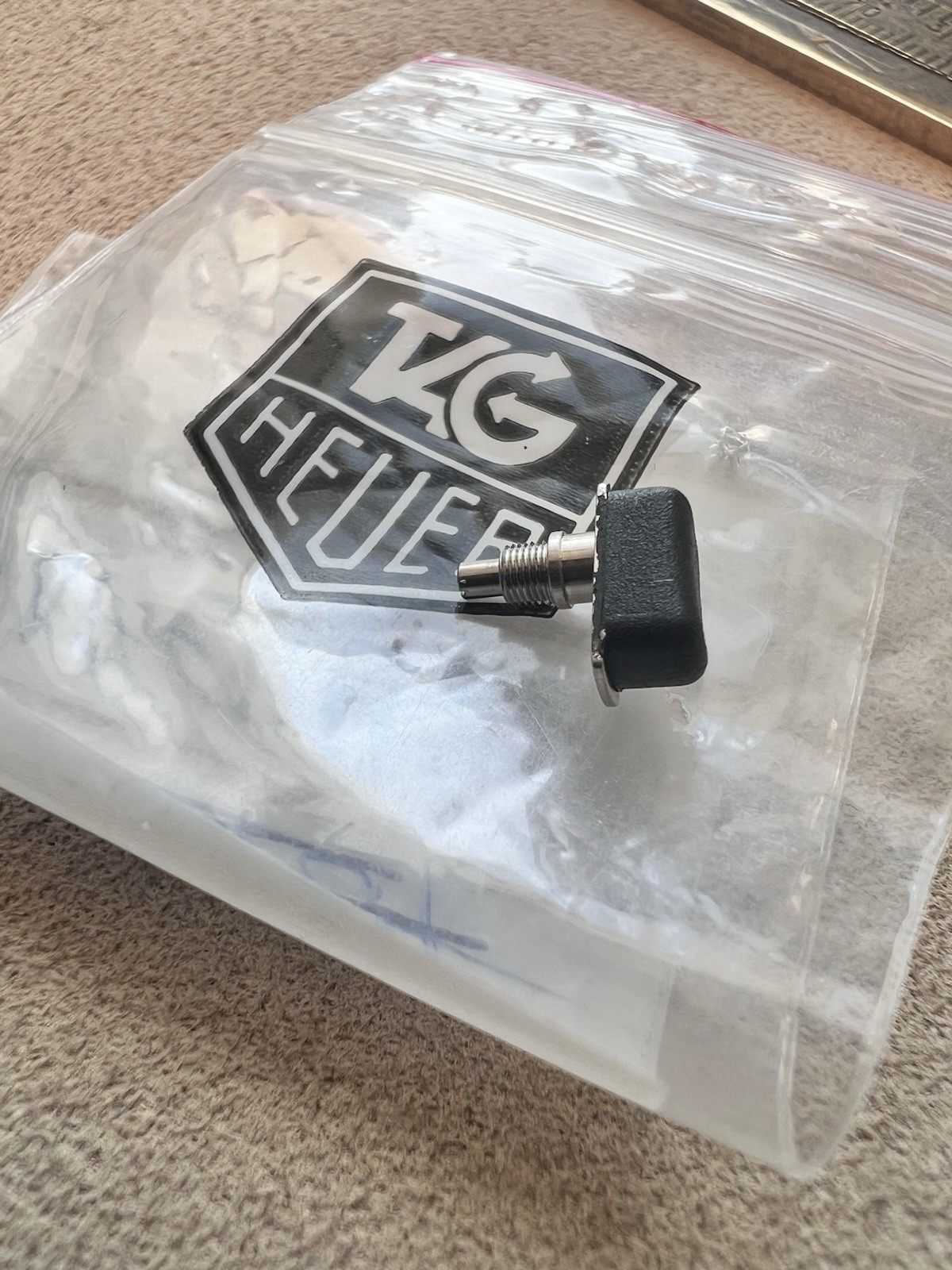 NEW FACTORY PUSHER TAG HEUER BLACK RUBBER AQUAGRAPH 500 2POSI CHRONO HP0057