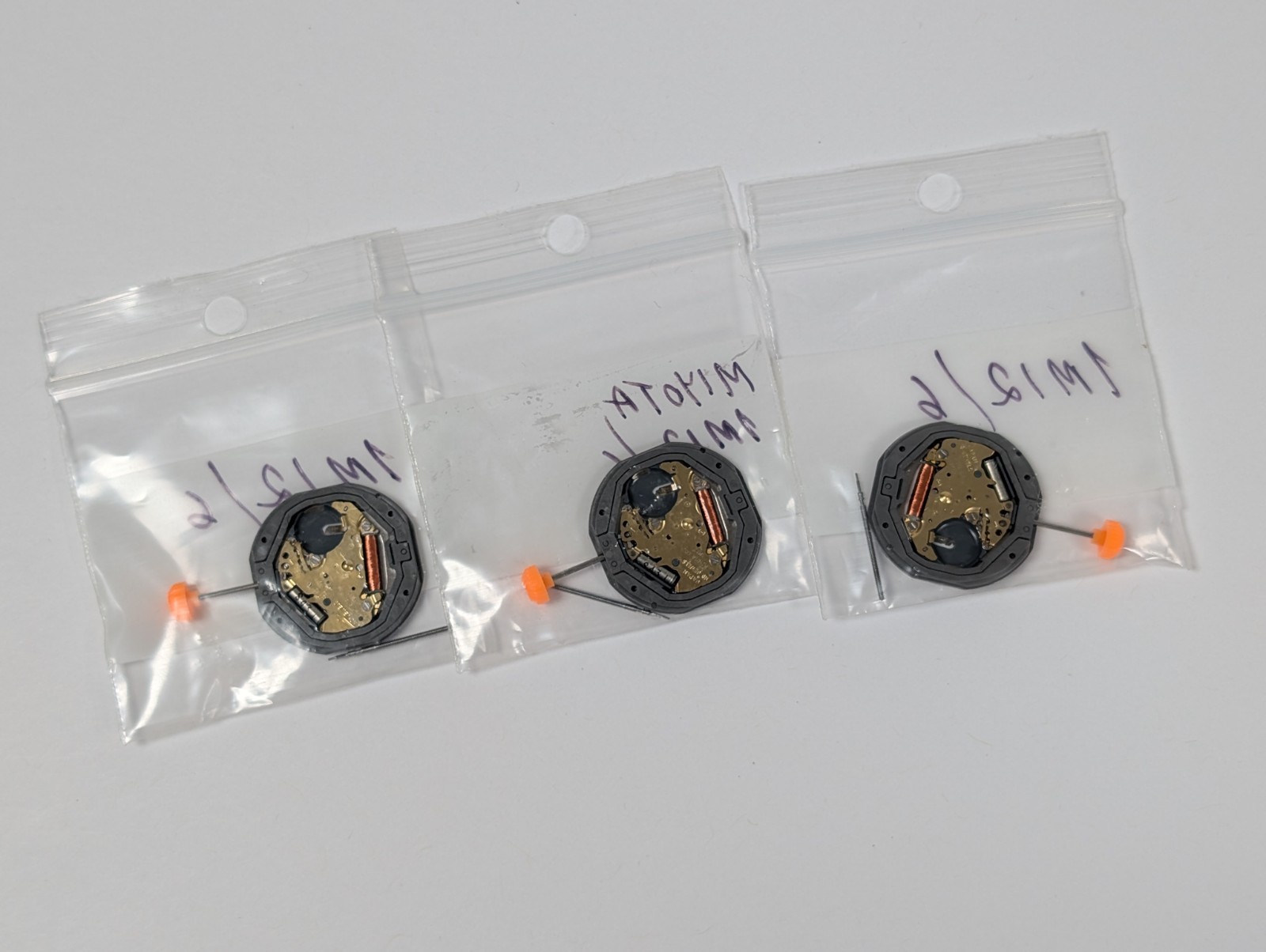 Lot Of 3 Miyota 1M12 Watch Movement Date at 6 O’Clock NOS