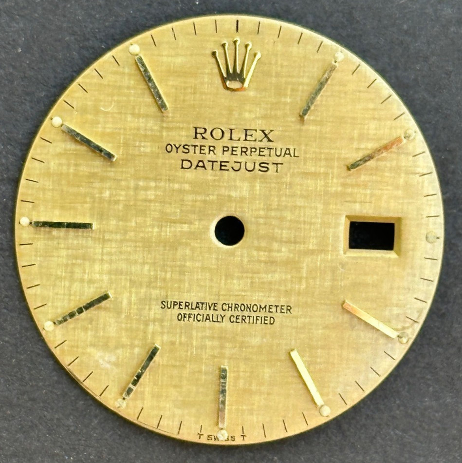 Rolex Oyster Perpertual Datejust Linen Dial For 36mm Case 16013 Broken Foot Post