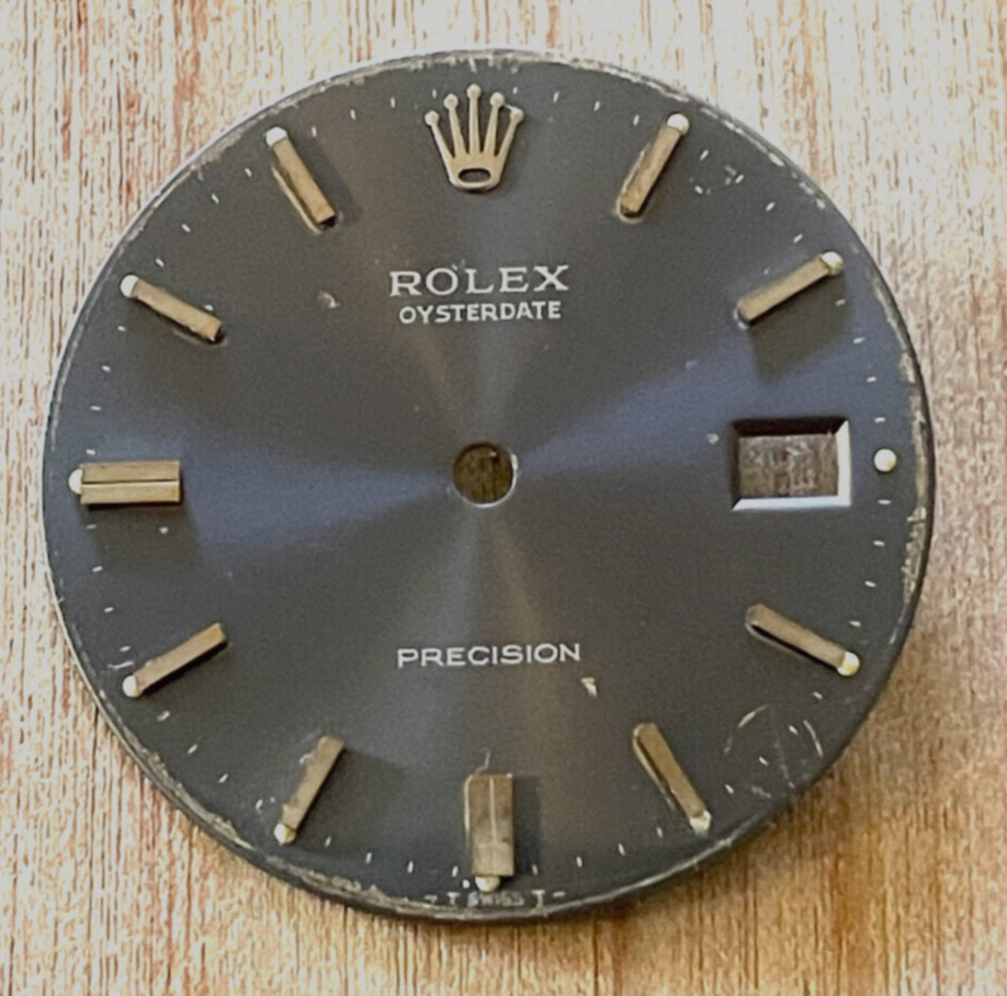 Vintage Rolex Oysterdate Precision Watch Dial for 6694 Gray Blue