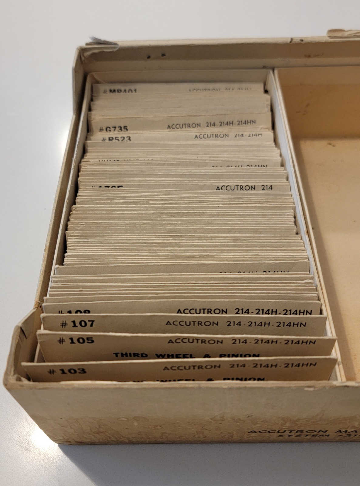 Bulova Accutron Caliber 214 Material System Watch Parts EMPTY BOX & Envelopes