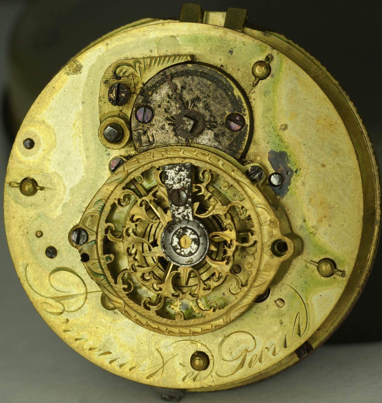 BREGUET A PARIS Antique Verge Fusee Pocket Watch Movement Parts Repair Project