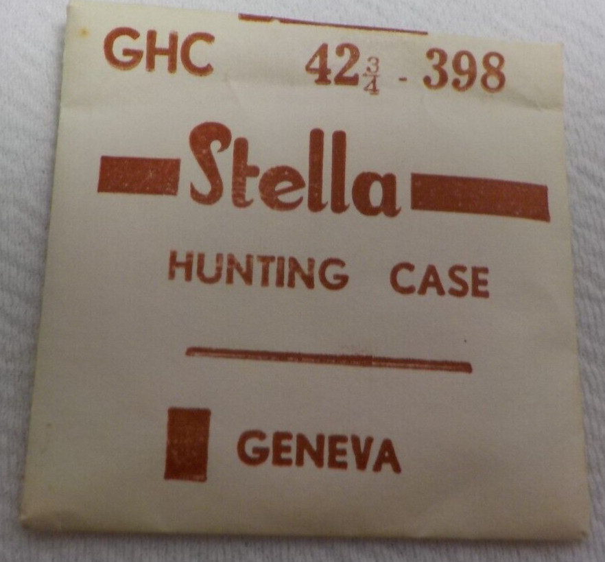 STELLA HUNTING POCKET WATCH CRYSTAL WATCHMAKER REPLACEMENT 398- 42 3/4 GHC #258