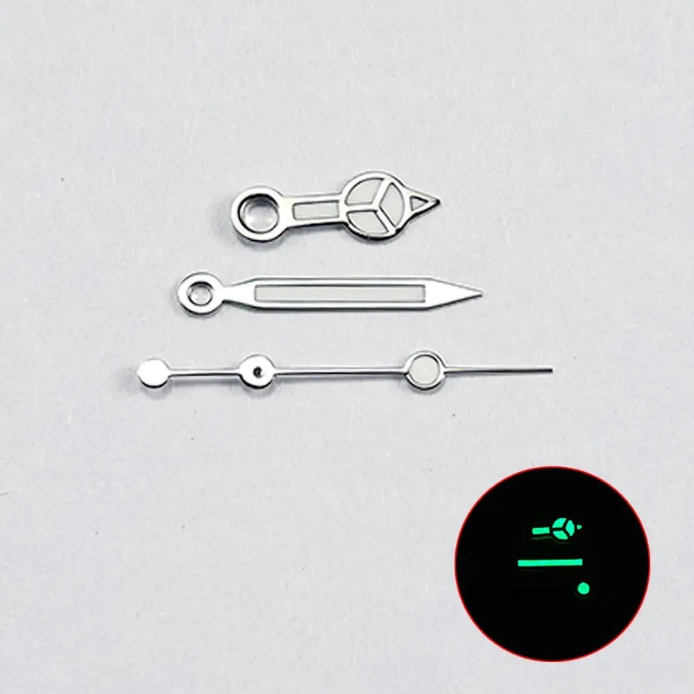 Watch Hands For NH35 NH36 4R 7S Green Luminous Silver Hand Set Watch Parts