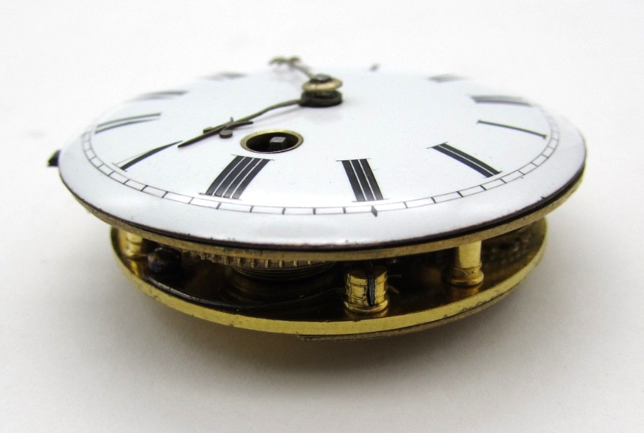 Antique James Pitt London Verge Fusee Pocket Watch Movement Mask Cock c1780-1820