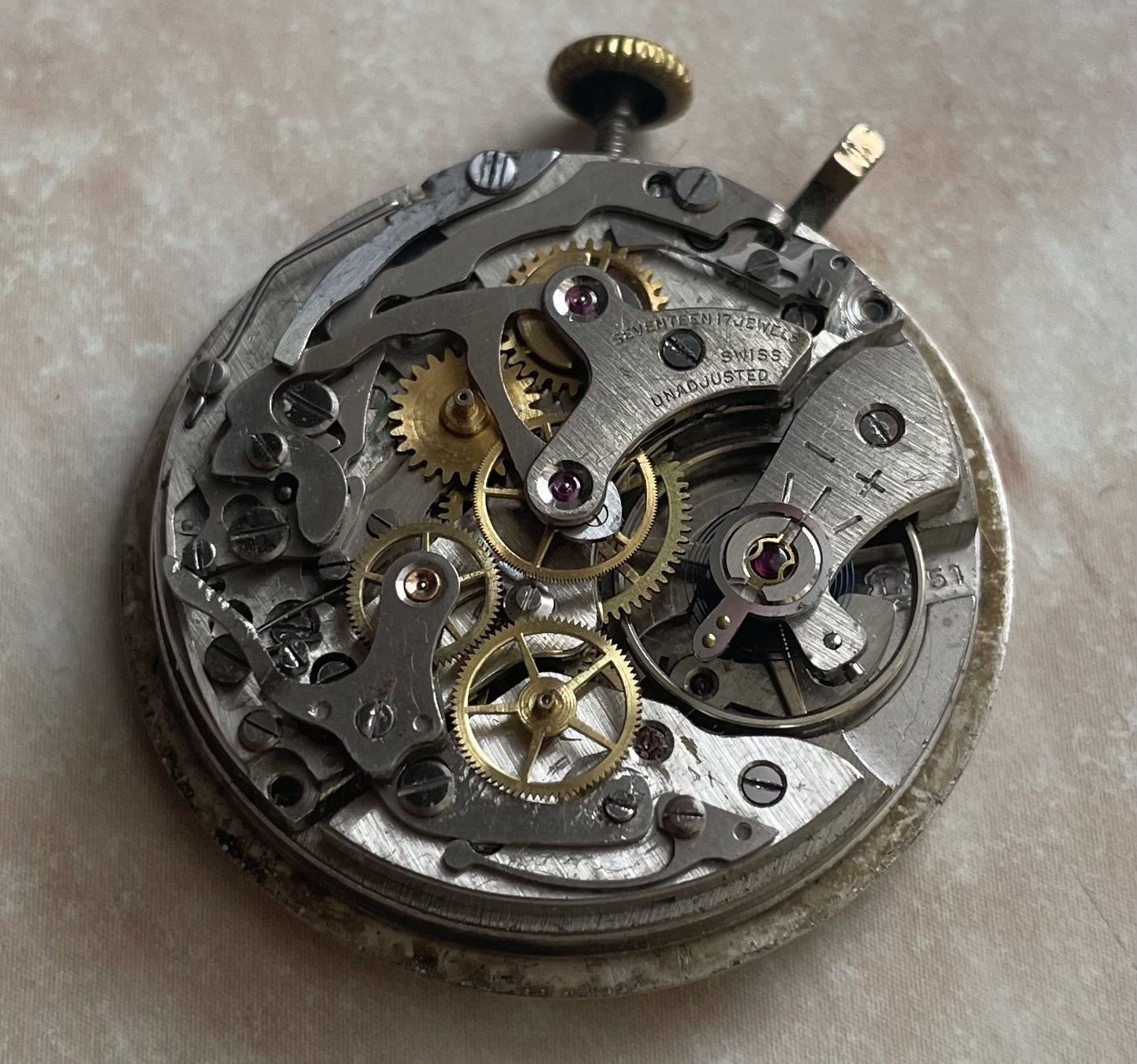 Vintage MONVIS Chronographe Swiss Watch 17 Jewels movement Landeron 48