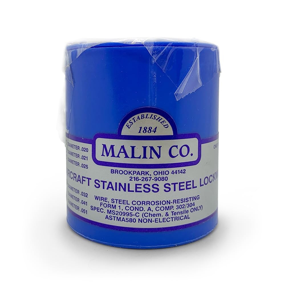 – MS20995C Stainless Steel Safety Wire Lockwire, Canister, 0.025 Dia, 596 ft.
