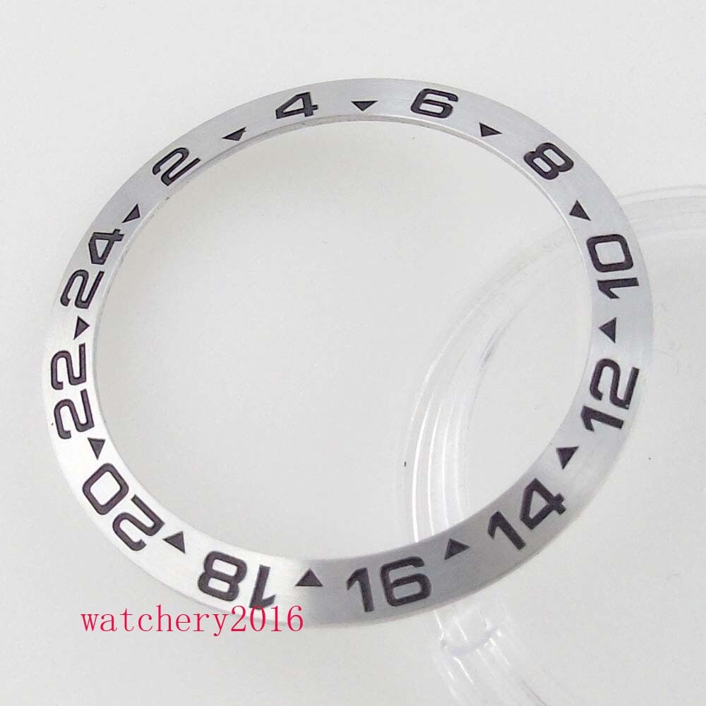 Brushed 38mm silver Steel alloy bezel insert fit 40mm submariner SKX 007 watch