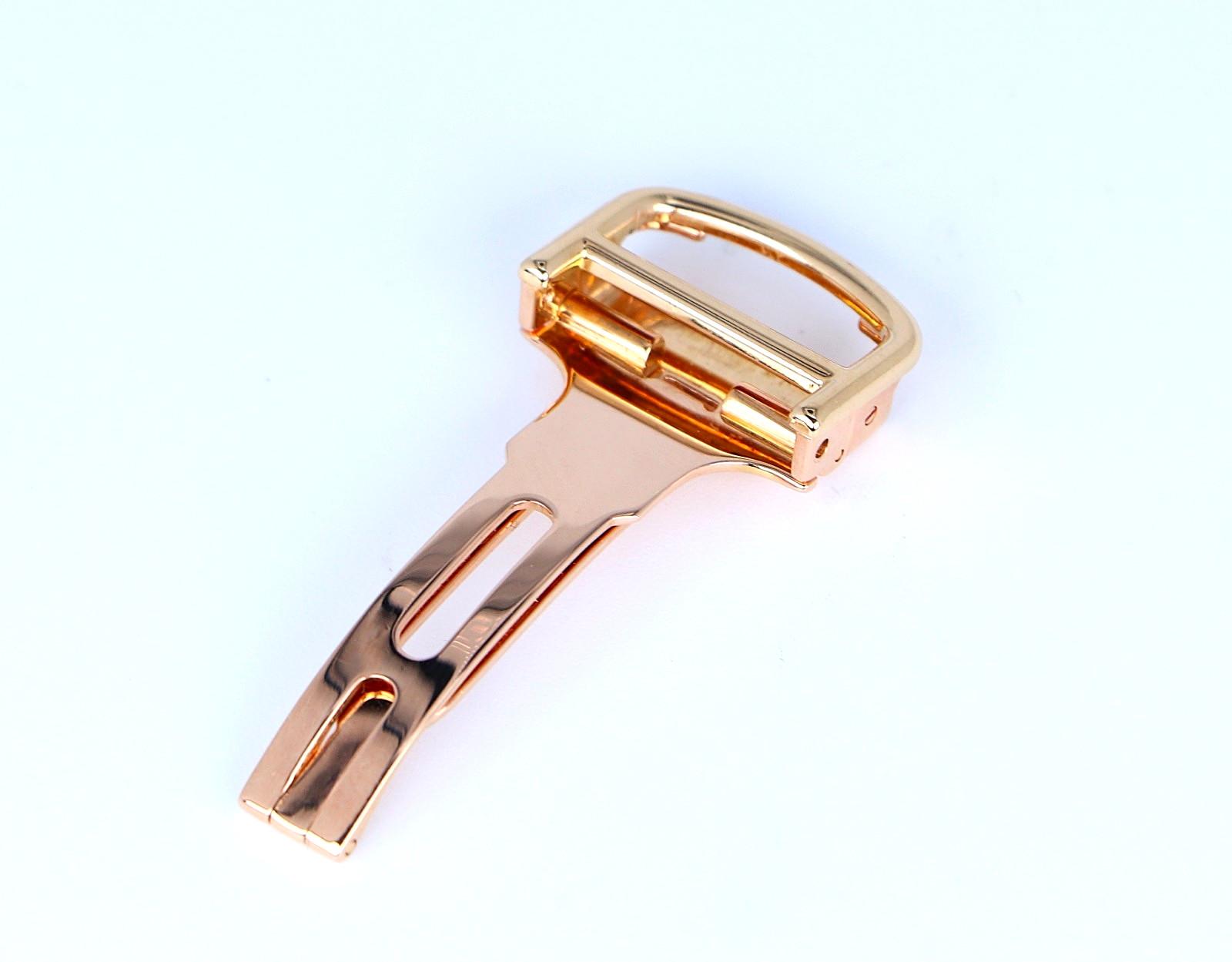 Cartier 750 Santos Pasha 18k Solid Yellow Gold 18mm Deployant Clasp Buckle Watch