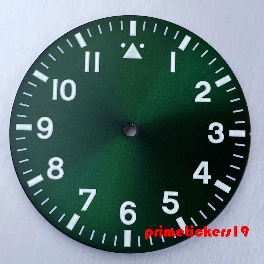 43mm Pilot Watch Case+Dial Hands Set Sapphire Fit NH35 ETA2824 PT5000 Clear Back