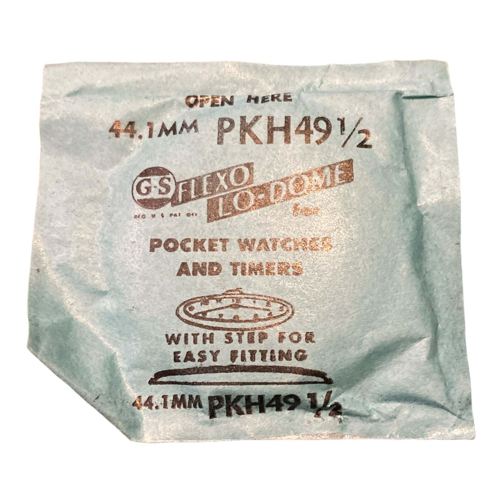 Germanow-Simon Mach (GS) PKH49 1/2 Watch Crystal 44.1mm NOS Part Flexo Lo-Dome