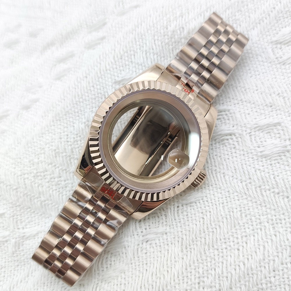 39mm Stainless Steel Watch Case+Strap Sapphire for NH35/36 Movement 28.5mm Dial