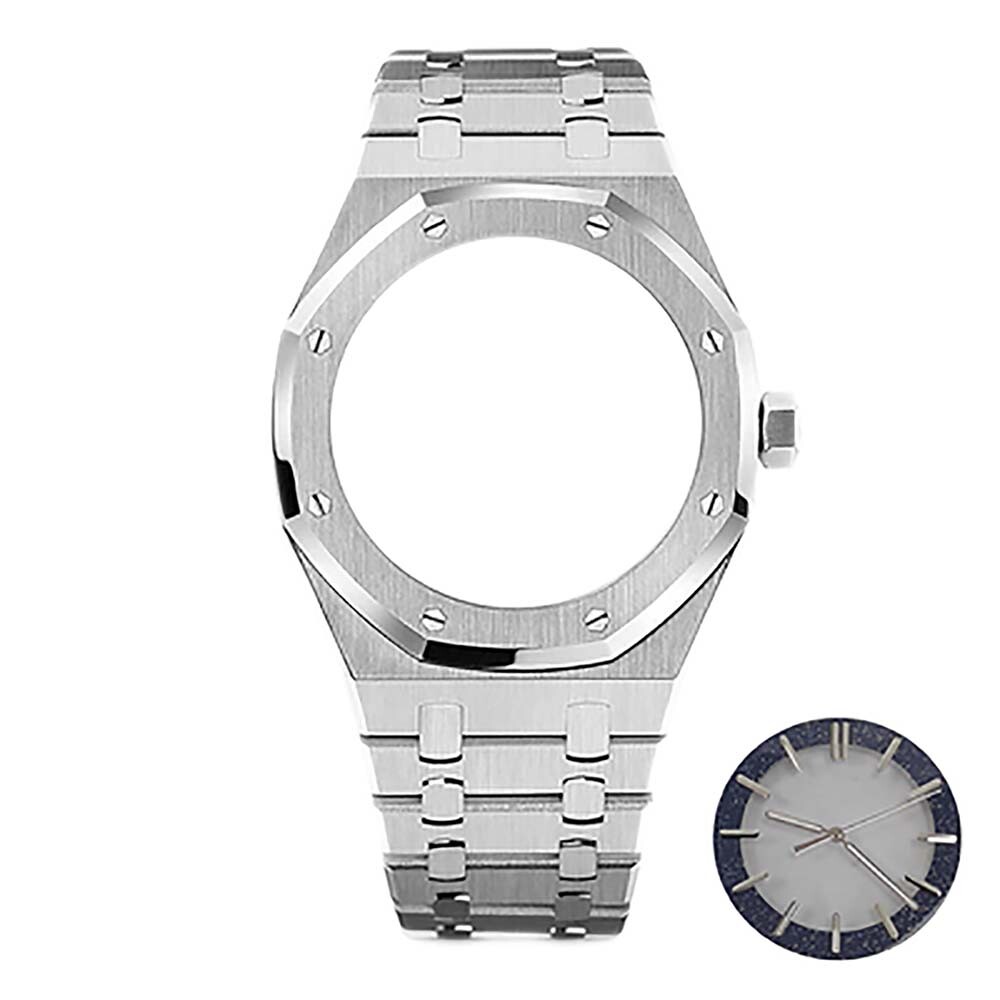 Stainless Steel Watch Strap 41MM Sapphire Glass Mirror Watch Case For NH70