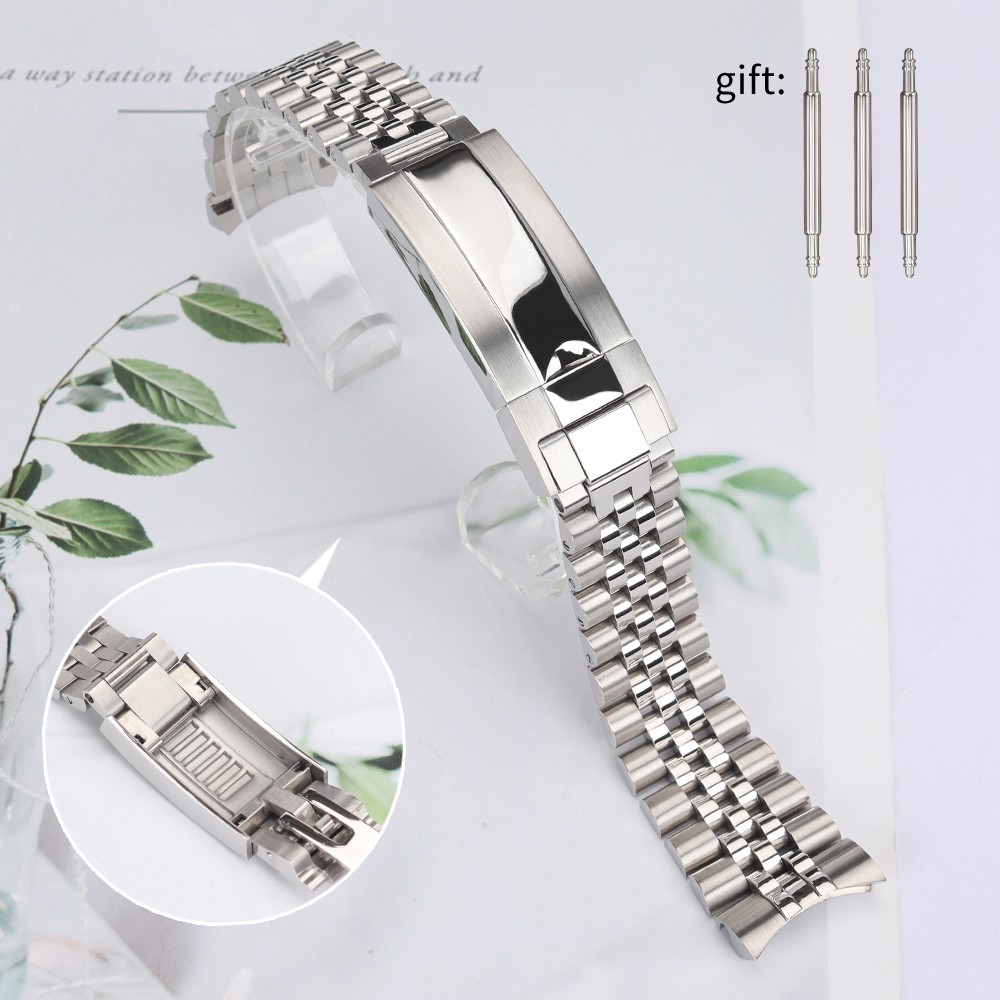 STAINLESS Jubilee Bracelet 20MM Folding Clasp Glide Lock Oyster Perpetual Strap