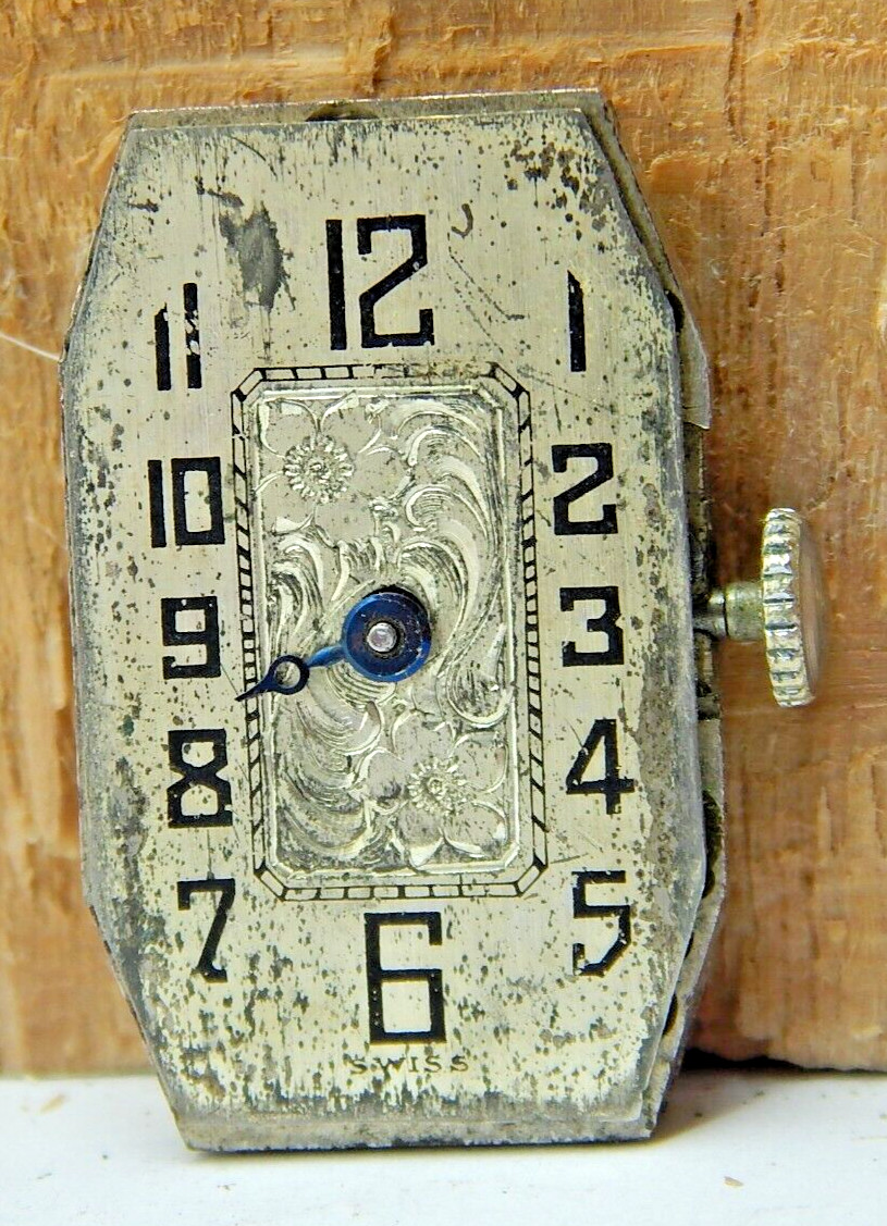 Vintage Goering 15 jewel 2 adjustment watch movement with dial and crown & stem
